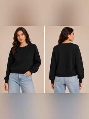 GAP Black Fleece Crewneck Sweatshirt Women's XS/TP Cozy Pullover